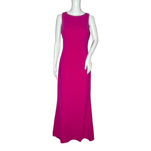 Lauren Ralph Lauren Women's Gown Pink‎ Maxi Length Open Back Strap Detail Size 6 - Picture 1 of 8